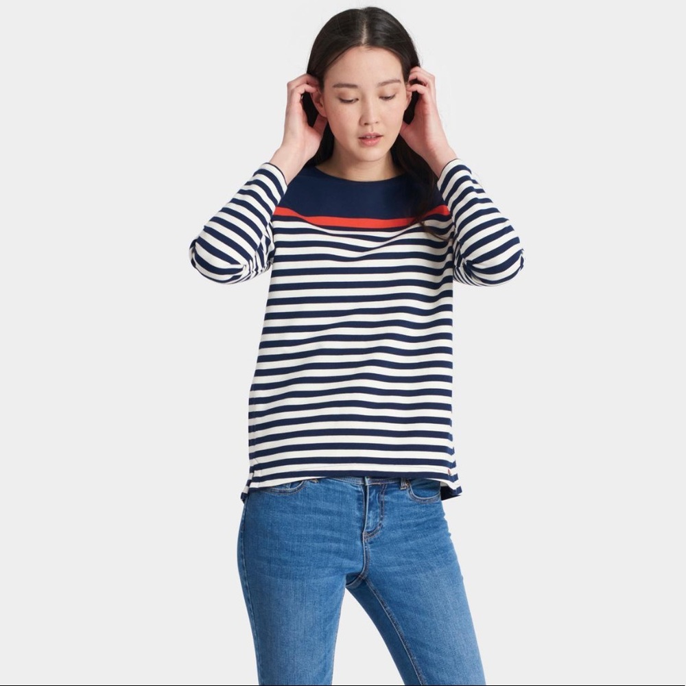 Pink striped CLEMENCE PRINTED CREW NECK SWEATSHIRT